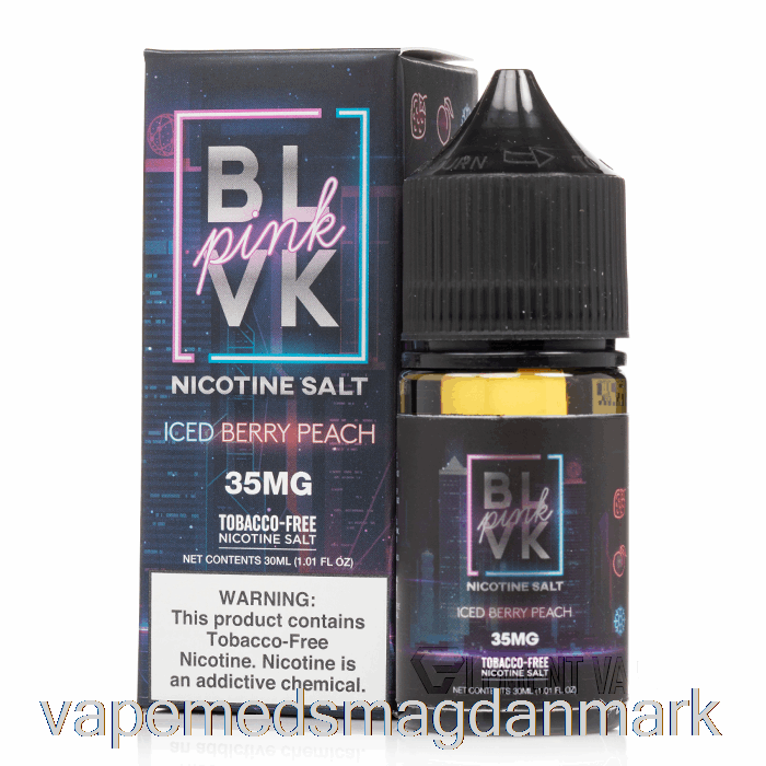 Engangs Vape Danmark Iced Bær Fersken Salt - Blvk Pink Serie - Blvk - 30ml 50mg